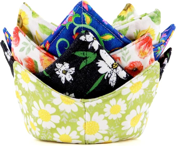Cotton Microwavable Bowl Cozy, Microwave-Safe Hot Bowl Holders, Soup Bowl Cozy Bowl Hot Pads (I)
