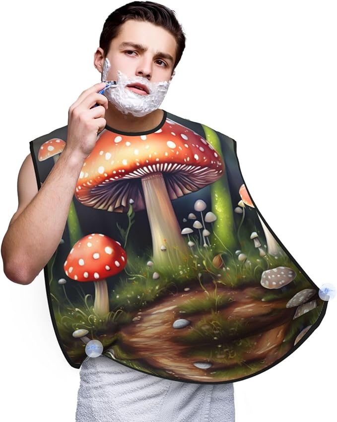 Pansy Perfection Print Beard Bib Shaving Apron, Beard Hair Trimming Cape Gift For Dad