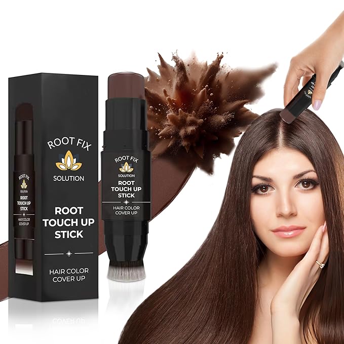 Root Touch Up Hair Color Stick for Gray Coverage - Instant Bald Spot Concealer Stick for Grays and Roots - Professional Salon Quality Hair Cover Up Hair Products for Women/Men (Brown, One Size)