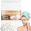 180 Compressed Towel Tablets - Disposable Face Towel Washcloths Travel Towel Fast Drying Lightweight for Adult Camping Hiking Facial Mini Makeup Wipe Coin Tissues Travel Hotel Cleaning Supplies