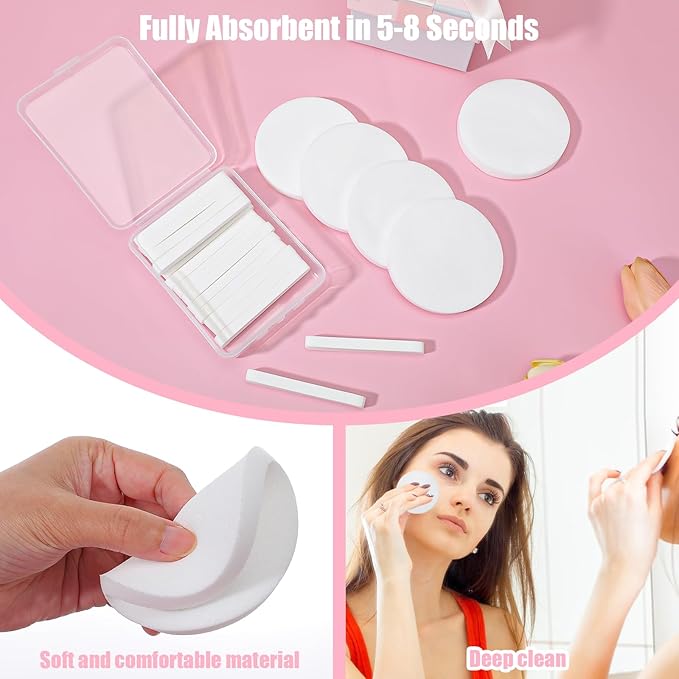 240+1 Pack White Compressed Facial Sponges, Round Compress Face Cleaning Sponge for Estheticians Face Sponge Soft Compressed Makeup Sponges with Travel case (3.1Inch)