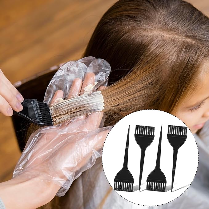 4pcs Hair Coloring Brush, Hair Comb Tool Kit, Color Tint Applicator, Dye Brush Applicator for Highlighting and Coloring Sections, Salon Tools for Home and Professional Use