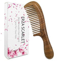 Hair Comb Wooden Wide Tooth Comb for Curly Hair Detangling Green Sandalwood Comb