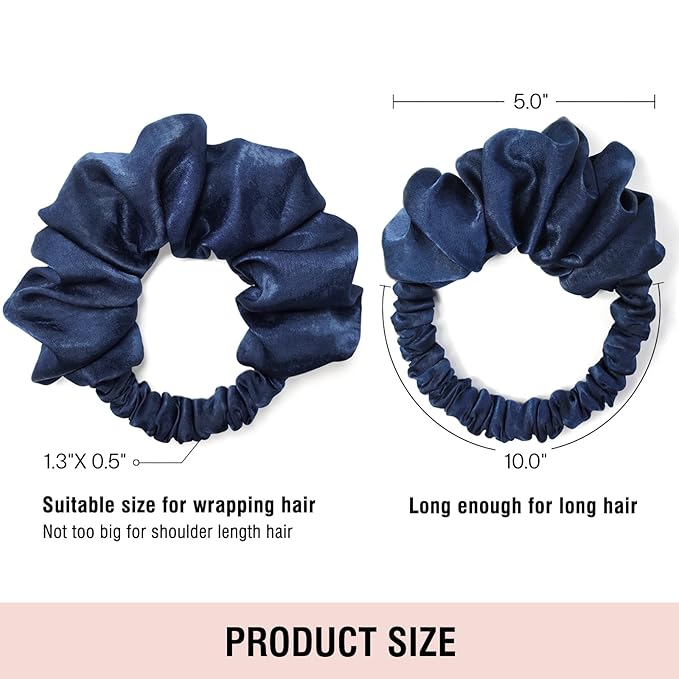Heatless Curling Scrunchie, Heatless Hair Curler to Sleep In, No Heat Curls for Long Hair, Soft Sleep Hair Roller (Navy blue)