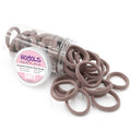 HOYOLS Large Fabric Hair Ties Soft & Gentle Bands Ponytail Holder for Thick Heavy Curly Hair, No Slip No Damage Seamless Scrunchies Headbands 100 Pcs (Caramel)
