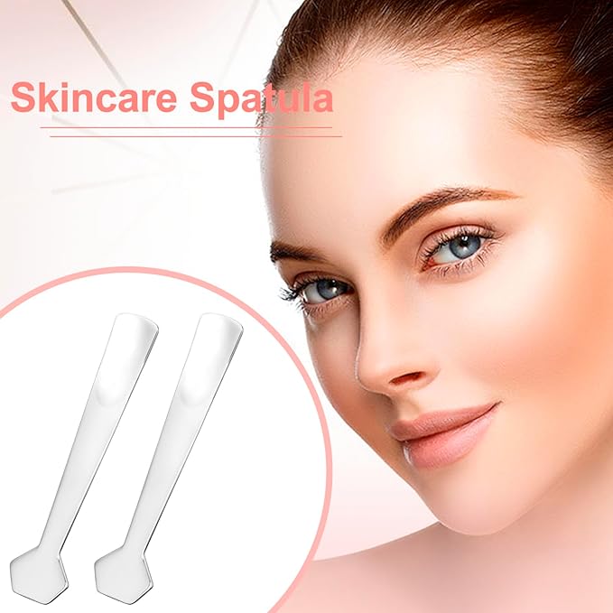 3pcs Mini Stainless Steel Makeup Spatula, Reusable Cosmetic Cream Spatulas Spoon, Skincare Scoop Applicator Facial Massage Beauty Tools for Mixing and Sampling Face Eye Cream- Silver