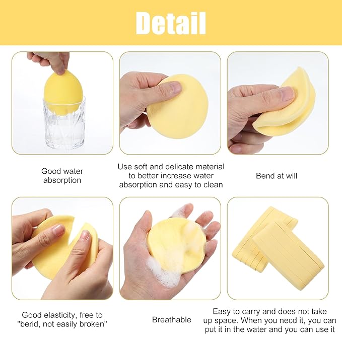 480 Pack Soft Disposable Face Sponge for Cleansing, Makeup Remover, Mask, Exfoliating Round Stick