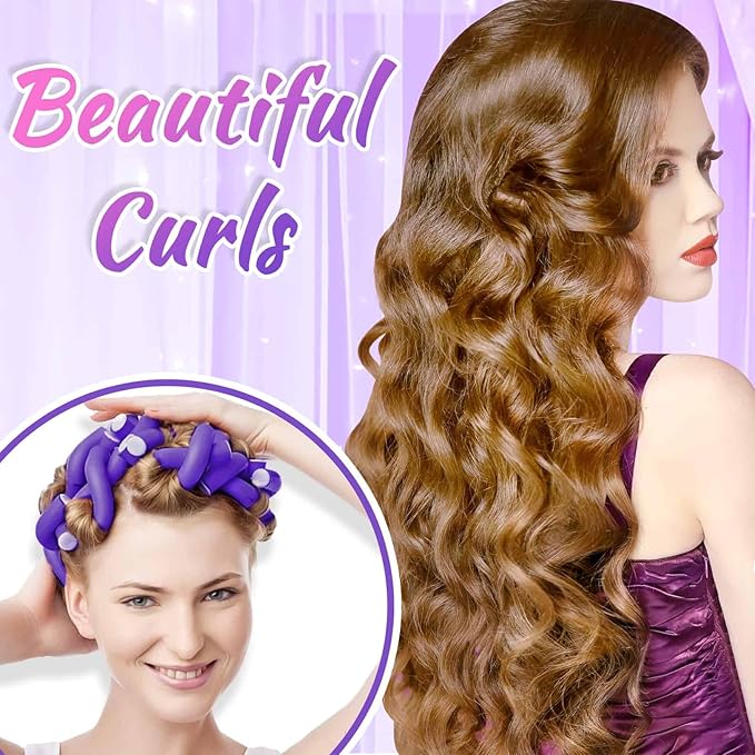 30Pcs Small Foam Hair Curlers, 9.45" Length x 0.47" Diameter, No-Heat Flexible Curling Rods for Short, Medium and Long Hair