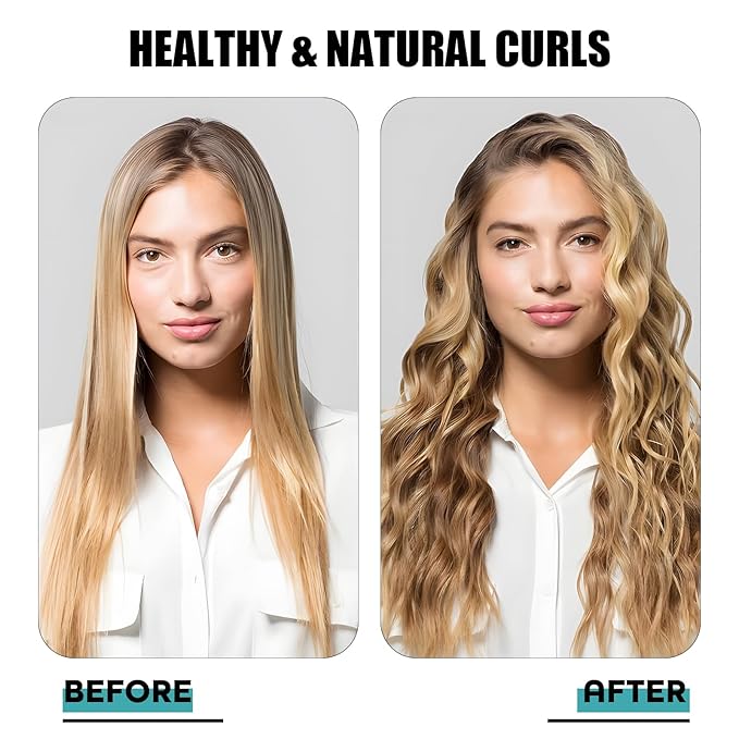 Heatless Curls Hair Curlers to Sleep in – Velvet No-Heat Overnight Curling Rod Headband Set for Long Hair, with Scrunchies & Clip, Wake Up to Beach Waves (Blue, Pack of 1)