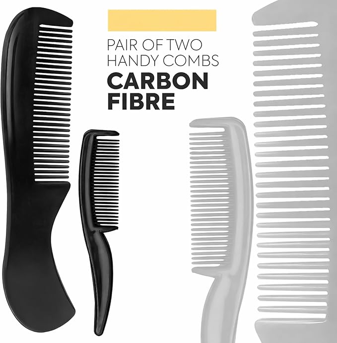 Beauty & Crafts- 5'' German Beard Mustache Scissors - 2 Mustache Comb for Facial Hair with Beautiful Pouch - Beard Trimming Scissors Use for Grooming, Cutting, and Styling of Mustache (Black)