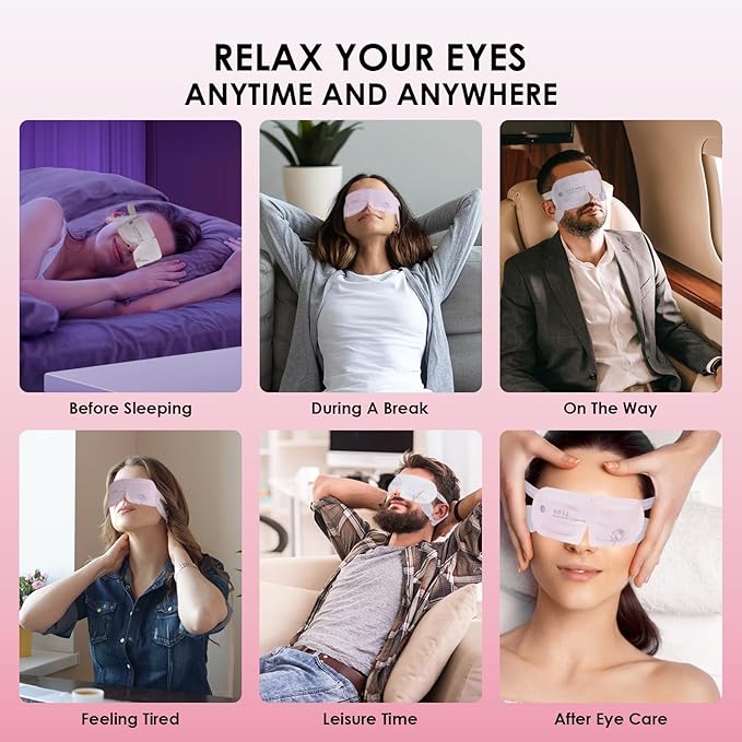 Ditoi Steam Eye Mask, Heated Eye Mask for Dry Eye Relief,Warm Compress with Hyaluronic Acid,Christmas Stocking Stuffers,Travel Essentials & Relaxation Gifts,Rose 10 Packs