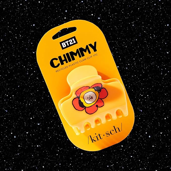 Kitsch BT21 Recycled Plastic Puffy Medium Hair Clips for Women, Medium Claw Clip for Thin & Thick Hair | Ideal Gifts for Women - CHIMMY, 1pc