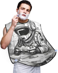 Monochrome Sketch Style Gaming Print Beard Bib Shaving Apron, Beard Hair Trimming Cape Gift For Dad