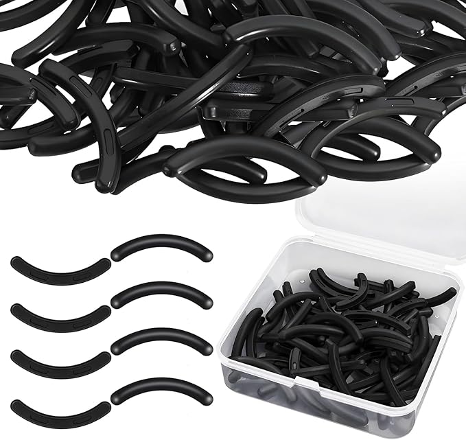 100PCS Eyelash Curler Refills, Compatible with Tweezerman (Black)