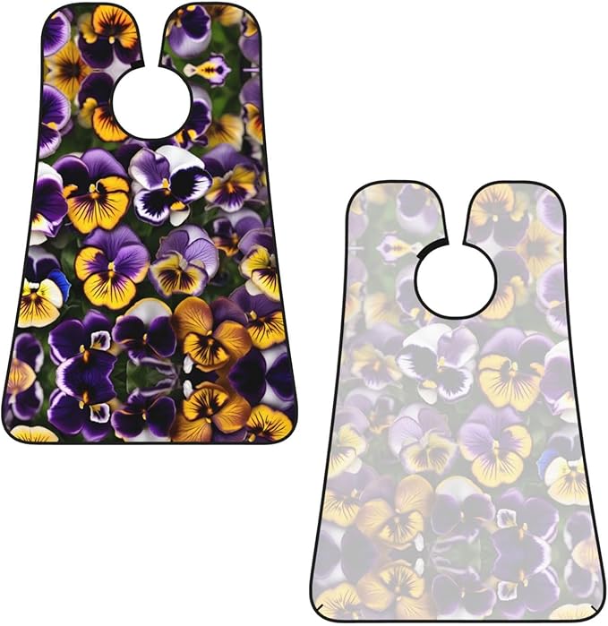 Pansy Perfection Print Print Beard Bib Apron For Men, Beard Hair Catcher For Men Shaving Trimming,Beard Cape Cloth