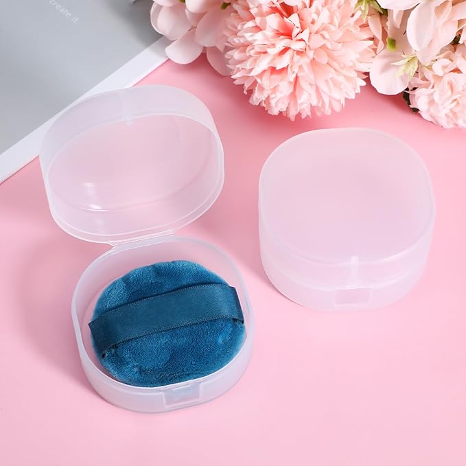 3 Pcs Cosmetic Cotton Pad Holder, Portable Plastic Mini Containers with Lids Reusable Refillable Qtip Holder Travel Case for Makeup Remover Toner Pads DIY