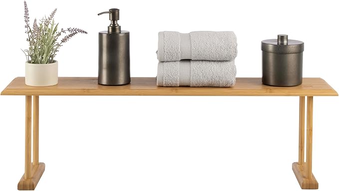 Bamboo Sink Shelf - Countertop Organizer Kitchen, Bathroom, Bedroom, Office - Space-Saving Storage for Soap, Sponges, and Cleaners by Lavish Home