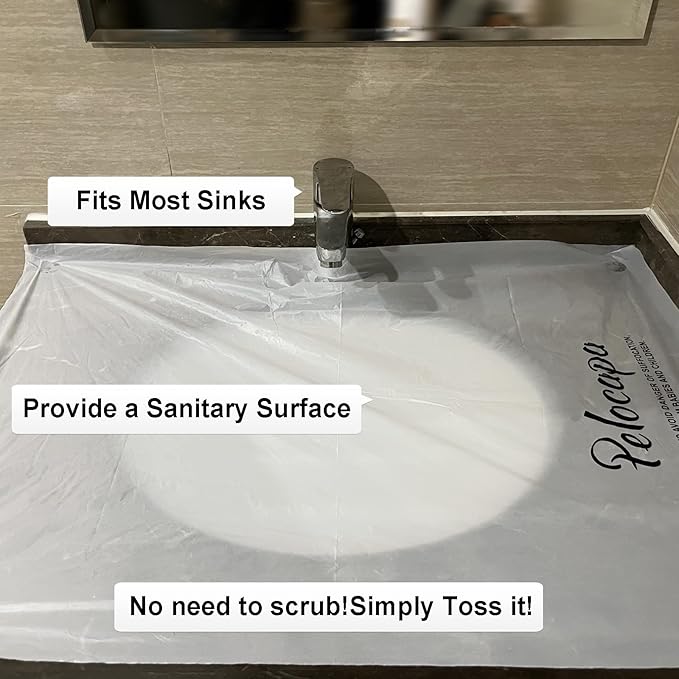 Disposable Hair Beard Catchers, Disposable Sink Liners for Trimming, 20 Pcs Large Sink Covers for Beard Grooming