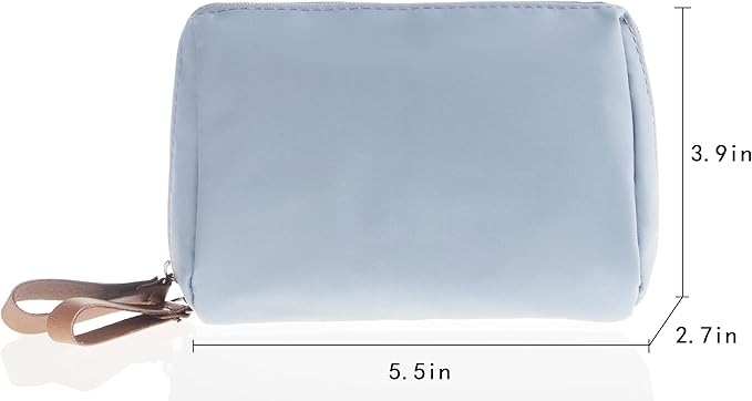 Small Makeup Bag for Purse Portable Waterproof Cosmetic Bag Travel Makeup Pouch for Women (Grey, Square)