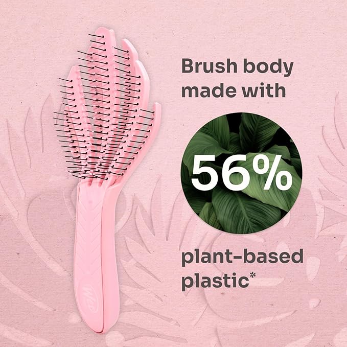Wet Brush Go Green Curl Detangler Hair Brush, Pale Pink, Ultra-Soft IntelliFlex Detangling Bristles Glide Through Tangles with Ease, Great For Curls, No Split Ends & Pain-Free for Wet or Dry Hair