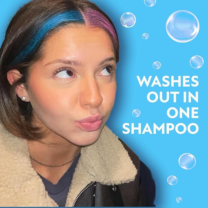 Fun In by Sun In Temporary Hair Color with Easy Brush Applicator for Kids, Teens & Adults - Washable One day color for Festivals, Events & Parties - All Hair Types