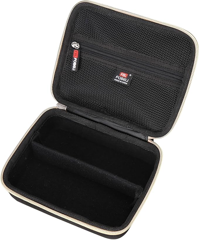 FBLFOBELI EVA Hard Storage Case for Ufree/for Brightup FK-8788T/ for Wahl 9916-817V Electric Razor Foil Shavers for Men, Hair Beard Trimmer Grooming Shaving Kit Storage Holder (Black+Gold Zipper)