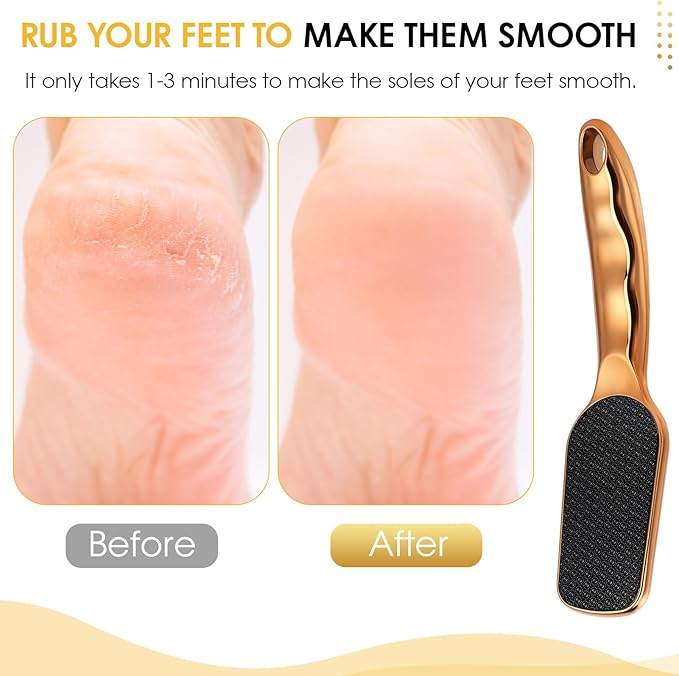 Nano-Glass Foot File Hard Skin Remover, Foot File Callus Remover with Non-Slip Ergonomic Handle, Professional Foot Care Tools