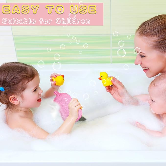 Tatuo 4 Pieces Baby Bath Sponge Cotton Baby Sponge Toddler Soft and Absorbent Loofah for Kids Babies Men Women (Red, Purple)