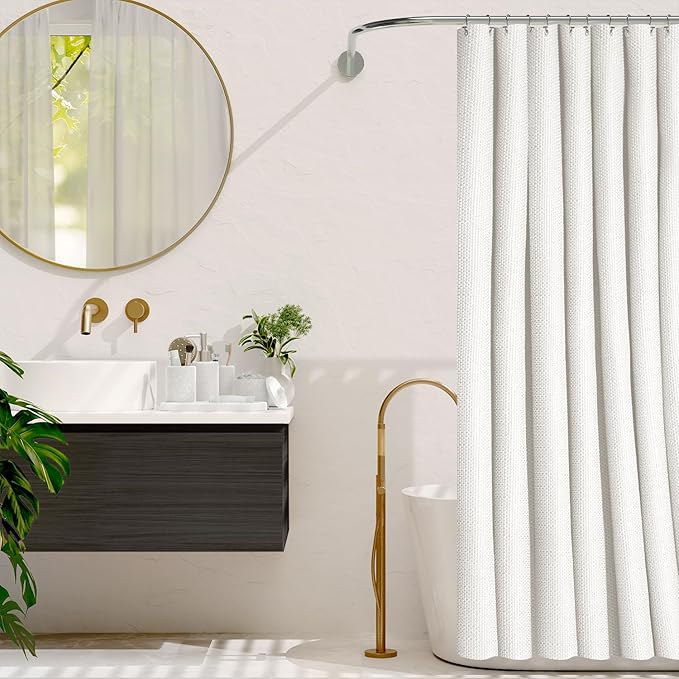 Clara Clark White Bathroom Set - Bathroom Sets with Shower Curtain and Rugs, 21PC Bathroom Accessory Set, Shower Curtain Set with Soap Dispenser & Toothbrush Holder