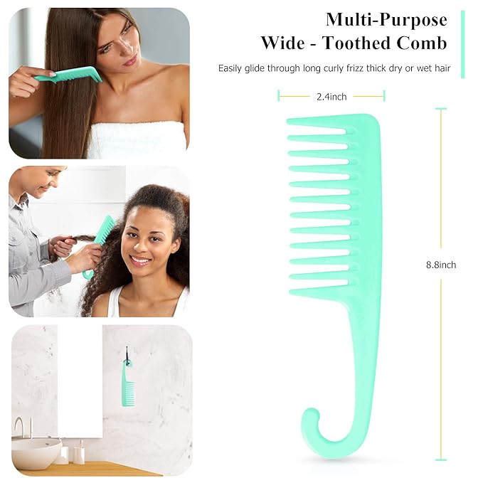 Detangling Hair Brush, Detangling brush for Adults and Kids, Comb Set for Kinky Curly Coily and Wavy Hair, For Wet and Dry Hair, Afro American Type 3a-4c, Comfortable Grip, Easy to Clean(Blue)