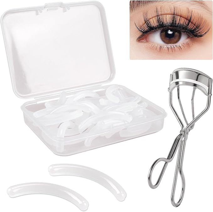 40pcs Eyelash Curler Refills - Transparent Silicone Eye Lash Curler Rubber Refill Pads Rizador De PestañAs Replacement Pads for Universal Eyelash Curler Eyelashes Accessories with Storage Box