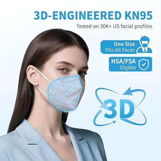 akgk KN95 Face Mask 50 PCS, Breathable Protection Masks, 5-Ply KN95 Pink Masks, Cup Dust Safety Masks