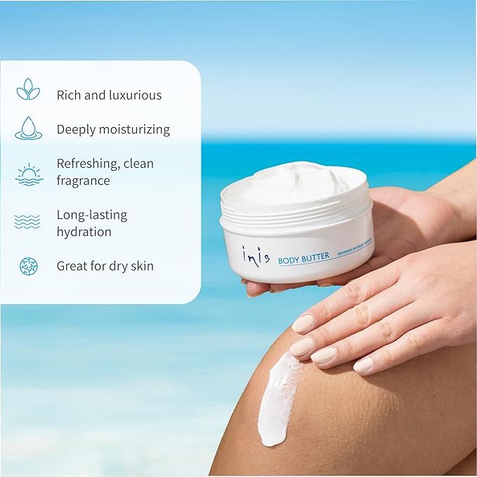Inis the Energy of the Sea Rejuvenating Body Butter - Scented Body Cream for Women and Men - Seaweed Enriched Shea Butter Moisturizer (10.1 fl oz)