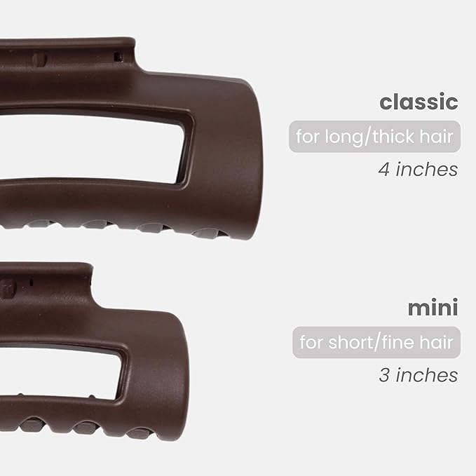 The Original Mello Hair Claw Clip Squishy Claw Clip Made in Korea Patent Pending 30021976 (Dark Brown, Medium)
