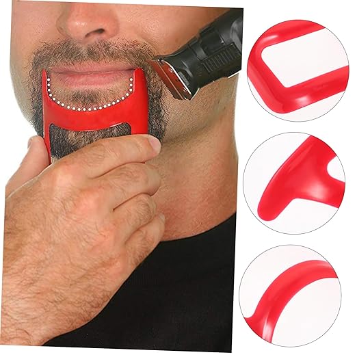 2Pcs Beard Styling Ruler Compact Goatee Outline Tool for Precision Shaping Durable Plastic Beard Template for Travel and Grooming