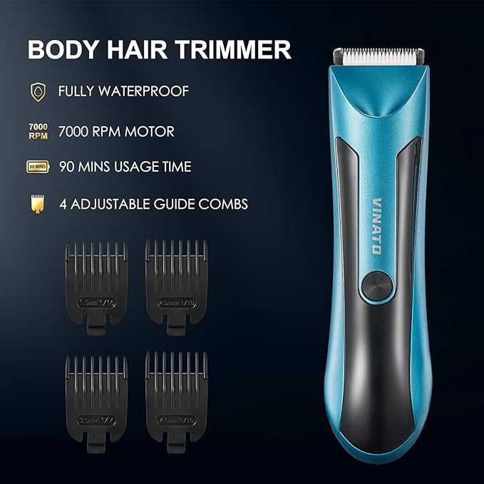 VINATO Electric Trimmer Set - All-in-one Mens Grooming Kit, Body & Beard Razor, Nose Trimmer