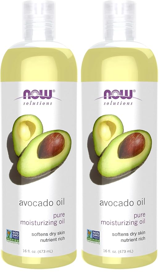 Now Foods Solutions,Avocado Oil,100% Pure Moisturizing Oil,Nutrient Rich and Hydrating,16-Ounce,(Pack of 2)