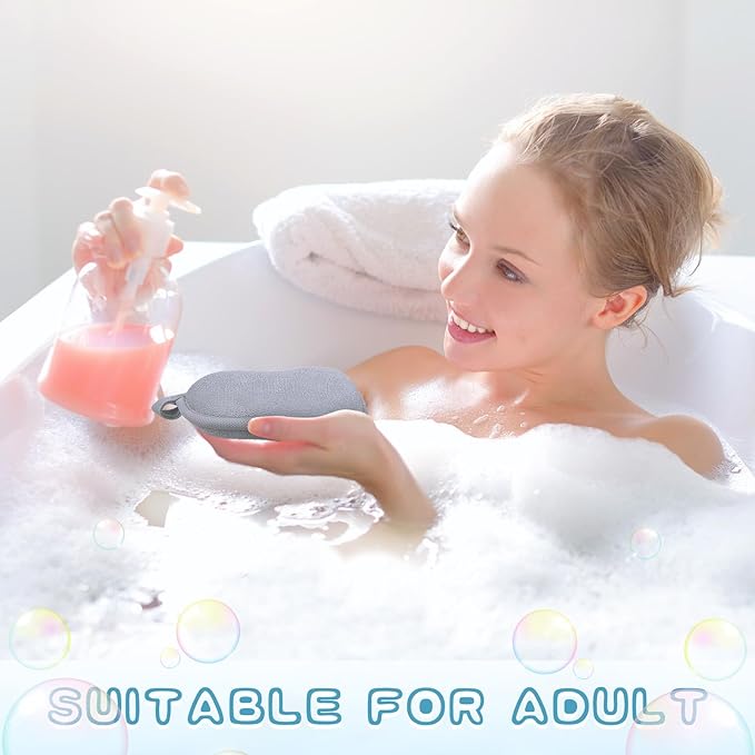 Tatuo 4 Pieces Baby Bath Sponge Cotton Baby Sponge Toddler Soft and Absorbent Loofah for Kids Babies Men Women(Grey,White)