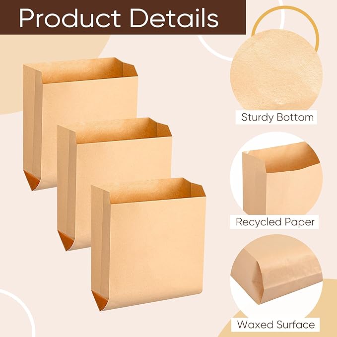 Paterr 300 Pcs Feminine Hygiene Bag Waxed Kraft Hygiene Liner Bags for Feminine Products 8'' x 8.5" Sanitary Napkin Disposal Bags Waste Receptacle Liners Restroom Bathroom Personal Dispensers
