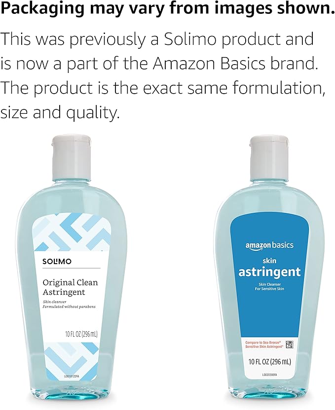 Amazon Basics Original Clean Astringent Skin Cleanser, Fresh Scent, Paraben-Free, 10 Fl Oz (Previously Solimo)