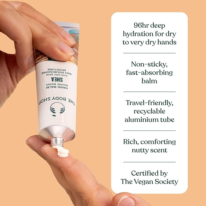 The Body Shop Shea Hand Cream – Nutty Fragrance, On-the-Go Hydration & Protection – 1.0 oz