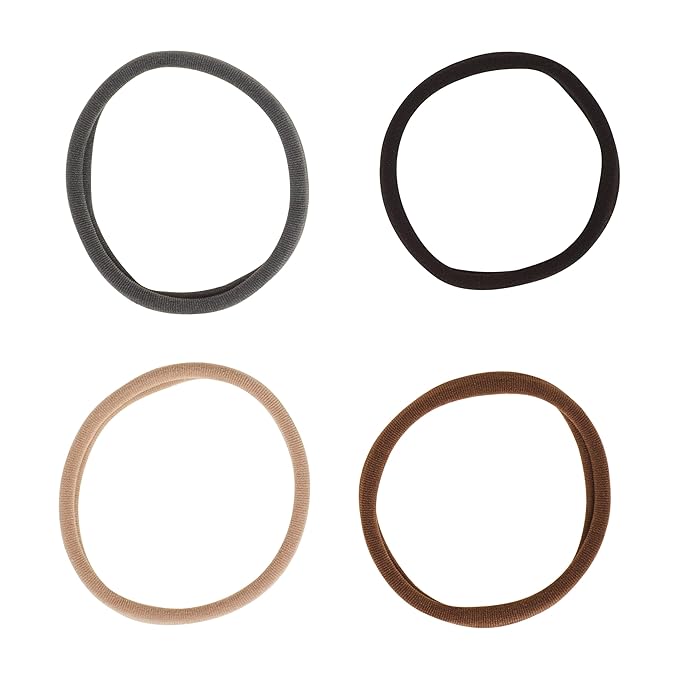 Goody Ouchless Seamless Hair Elastics, 10 Ct, Neutral Tones, Damage-Free Gentle Hold Ties, No Snag or Pull, For All Occasions, Chic Styling Accessories for Women & Men, All Hair Types (Pack of 2)