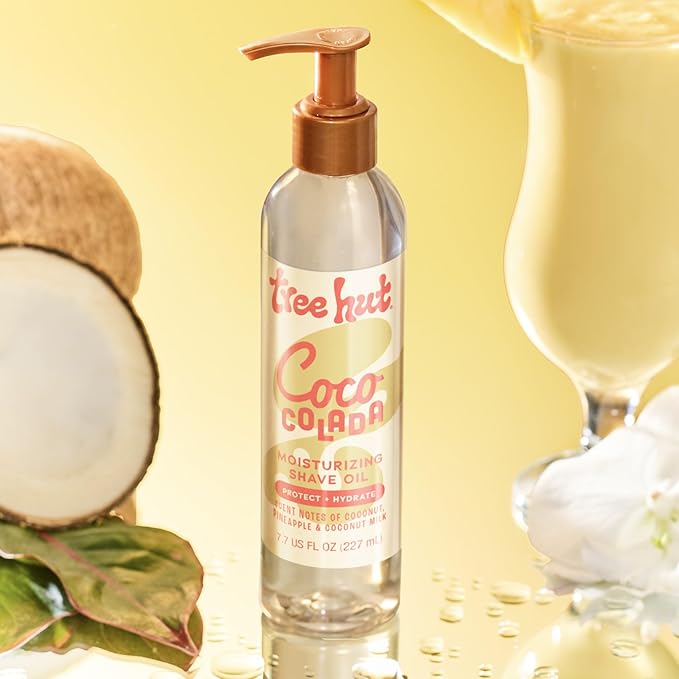 Tree Hut Coco Colada Moisturizing Shave Oil, Gel-to-Oil Formula, Ultra Hydrating Barrier for a Close, Smooth Shave, For All Skin Types, 7.7 fl oz