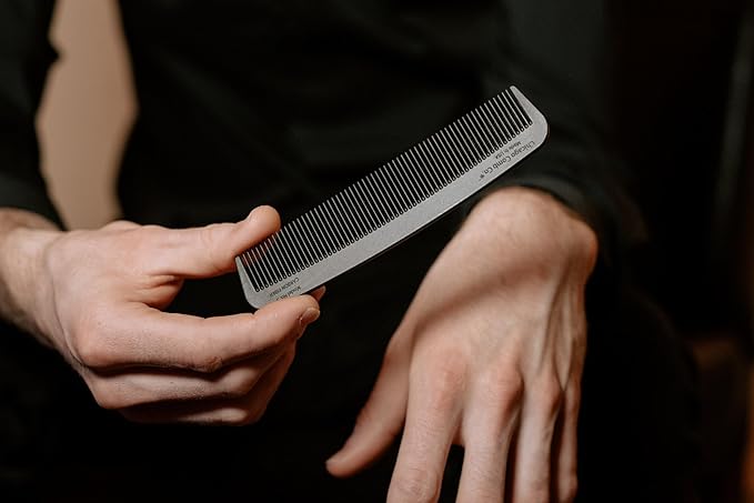 Chicago Comb Model 3 Carbon Fiber, Made in USA, Anti-static, 5.5 inches (14 cm) long, Fine-tooth, Pocket, Travel, EDC comb, Finer Hair and Beards