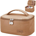 Makeup Bag Travel Cosmetic Bag, Large Capacity Makeup Organizer Bag and Storage, Portable PU Leather Pouch Toiletry Bag Make up Organizer, Cosmetic Bags for Women