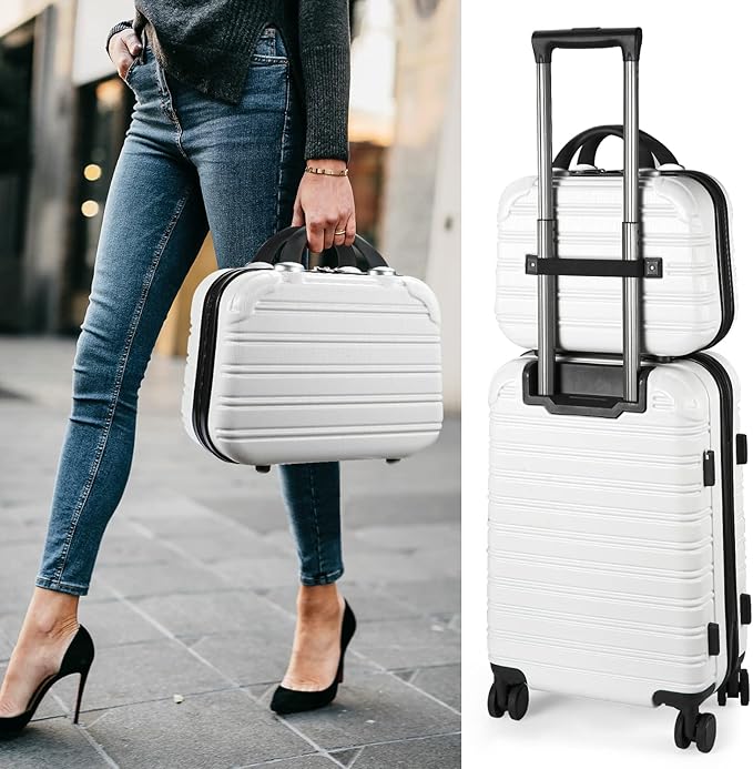 14-Inch Makeup Train Case Hardshell PC+ABS Travel Cosmetic Organizer, Makeup Storage Box for Toiletry Durable Portable Gifts for Women.