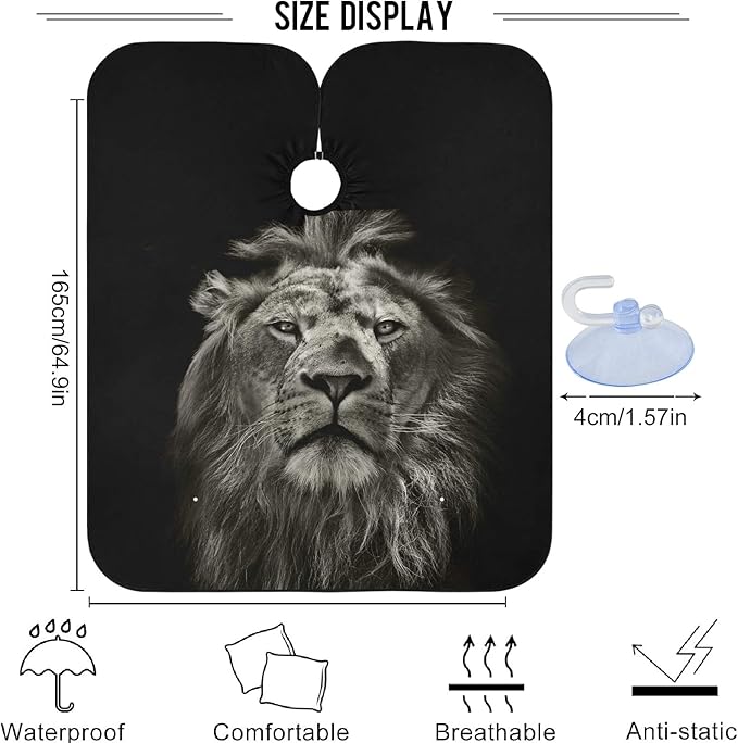 visesunny Professional Barber Cape Polyester Hair Cutting Salon Cape Apron Anti-Static Beard Bib Grooming Apron