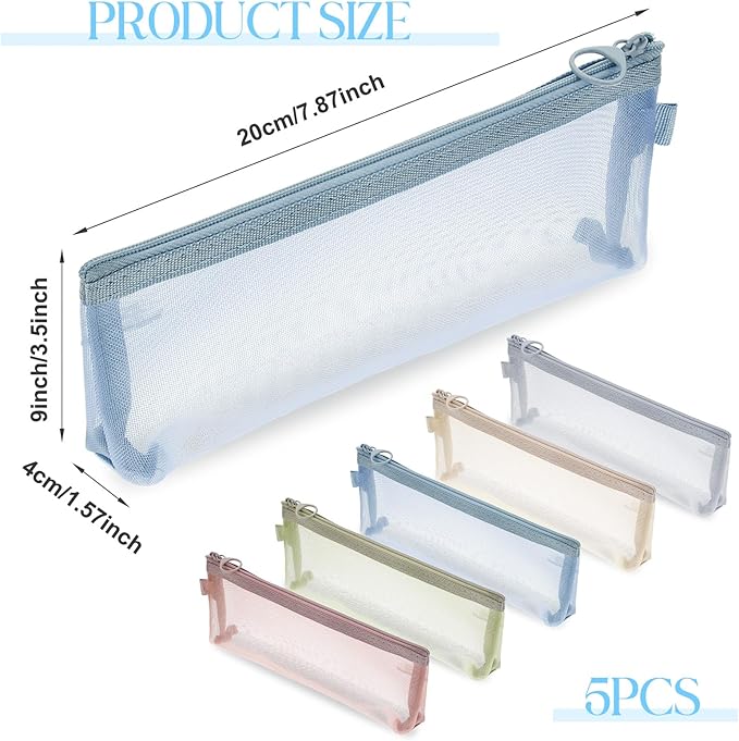 5 PCS Small Clear Makeup Bags, Makeup Brush Bag Portable Travel Cosmetic Bags Multifunctional Small Clear Make up Pouch for Home Office Supplies Cosmetics Make up Travel Accessories