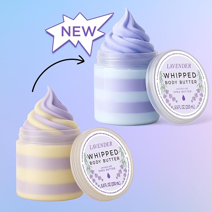 Princess Belle Lavender Whipped Body Butter, Whipped Shea Butter, Body Moisturizer for Dry Skin, Smell Good, Leaves Skin Feeling Moisturized and Soft-200ml(6.8 floz)