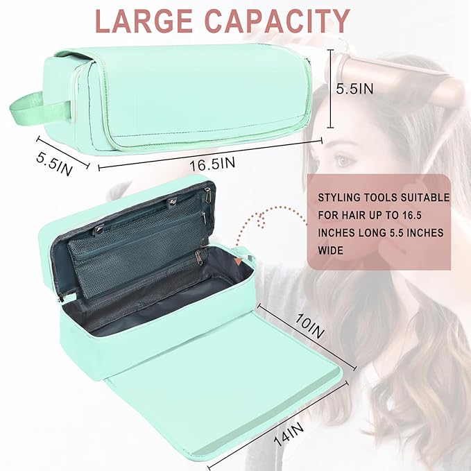 Hair Tools Travel Bag with Heat Resistant Mat Hair Styling Accessories Storage Case for Hair Dryer Flat Iron Straightener Curling Iron Haircare Accessories Travel Essentials for Women